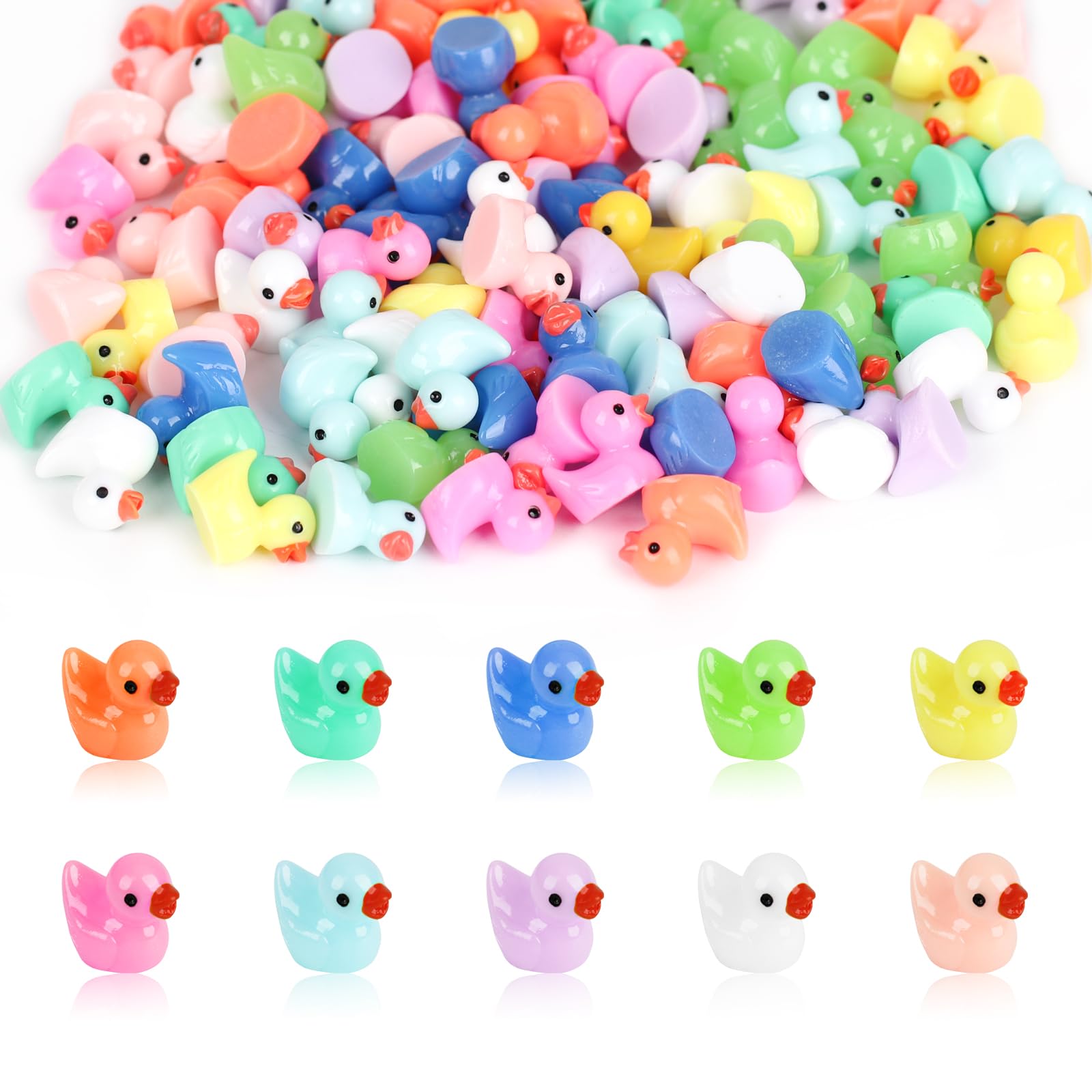 Mini Ducks Collection - 100 Pack, Miniature Figures, Duck Toy, Waterproof & Durable, Tabletop Play — image 1