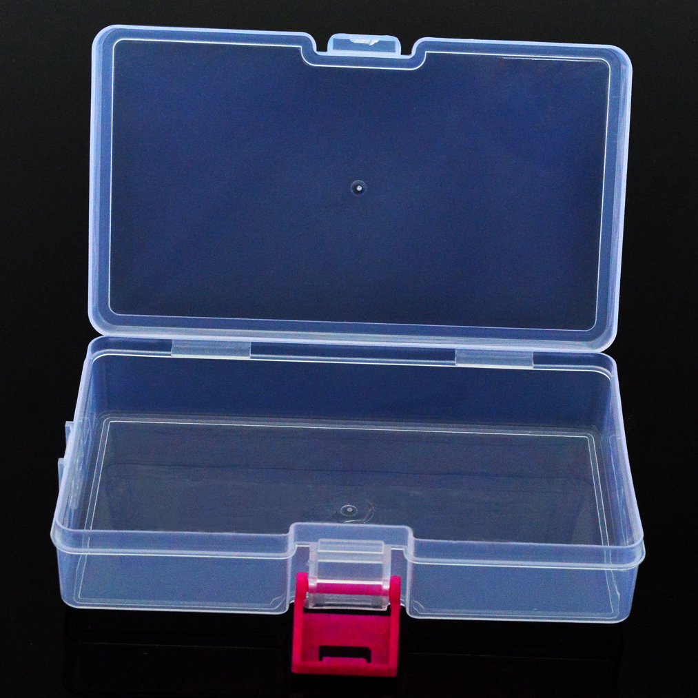 2 PCS Plastic Transparent Storage Box, baotongle Jewelry Craft Nail Art Beads Container Organizer