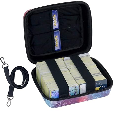 Brappo Hard Case Reisetasche zur Aufbewahrung von Pokemon-Sammelkarten und Allen Anderen Kartenspielen mit Schultergurt(1200+