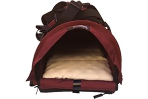 STURDI PRODUCTS SturdiBag Small Pet Travel Carrier: Flexible Height for Cat and Dog Soft Sided with Safety Clips and Seatbelt Straps | Bordeaux, 18" x 10" x 10" (PN: SB1-PRO-BX)