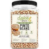 Dried Pinto Beans 3 lb | For Chili, Soups, Refried Beans, Burritos and Everyday Cooking | Bulk Resealable Container | Dasher's Spice &amp; Beans