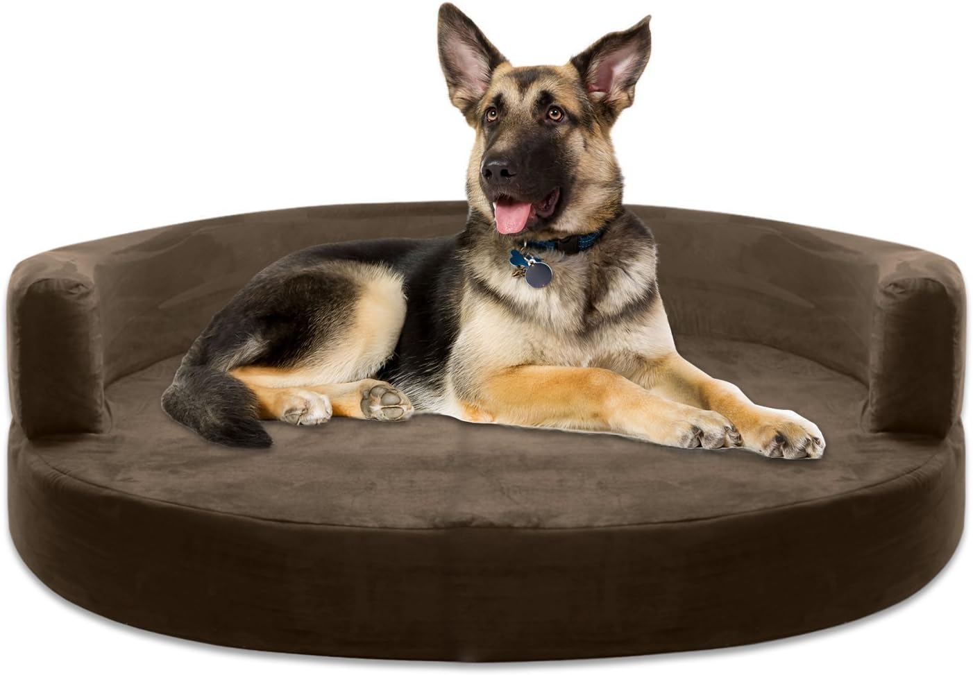 KOPEKS Deluxe Round Orthopedic Memory Foam Dog Bed JUMBO XL Brown