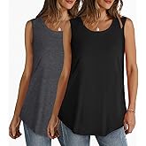 Womens Tank Tops Summer Sleeveless Casual Shirts Loose Fit Tunic Beach Vacation Outfits