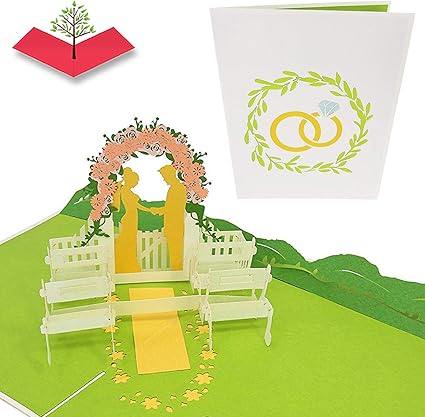 Poplife Cards Matrimonio Alter Scene 3d Pop Up Biglietto D Auguri Per Ogni Occasione Invito A Nozze Carta Di Anniversario Carta Di Fidanzamento Pieghe Piatte Per La Spedizione Di Carta Regalo Di N Amazon It
