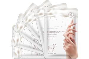 OUPEICHARM Mositurizing Hand Masks with Goat Milk,Hydrating Hand Glove for Dry Cracked Hands, Home Spa Hand Mask Gloves for Soft and Smooth Touch Skin（6Pack）