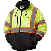 SRsafety High Visibility Safety Jacket,Reflective Waterproof Jacket with Black bottom,Construction Work Jacket for Men/Women