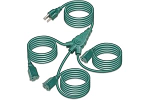 OSKOS Extension Cord Splitter 1 to 3, Heavy Duty SJTW 16/3 Wire, 13A/1625W, 3 Prong Outdoor Power Splitter for Home, Workshop, Total 25FT Long, ETL Listed