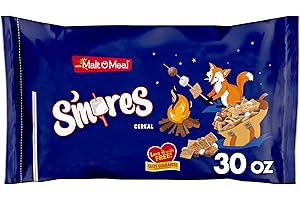 Malt-O-Meal S'mores Breakfast Cereal, Chocolatey Puffs and Marshmallow Bits, Large Cereal for Family, 30 OZ Resealable Bag