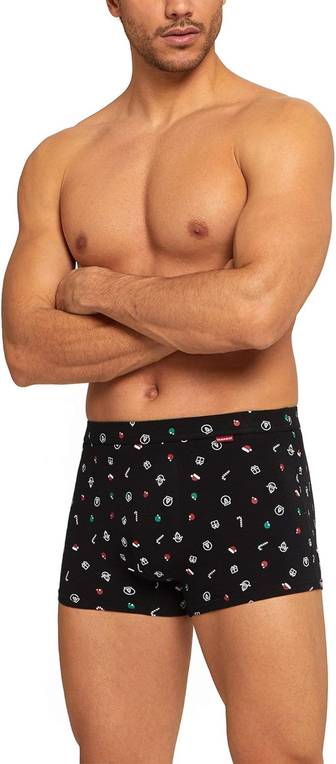 Idee Regalo Natale Yamamay.Yamamay Boxer Aderenti Fantasia Di Natale Midnight Amazon It Abbigliamento