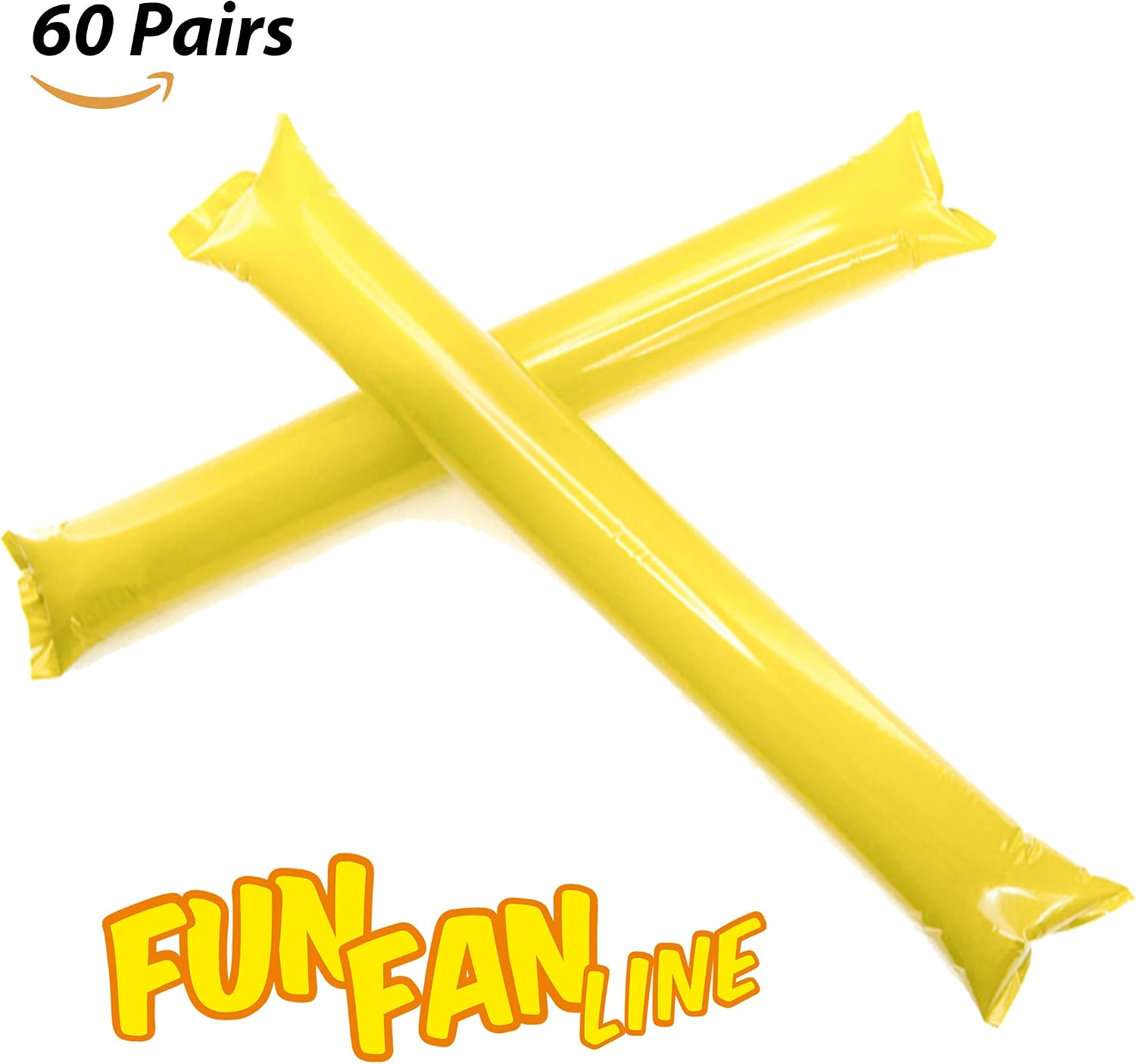 FUN FAN LINE - Pack 50 works of Reusable Inflatable Clapping Sticks, Yellow, Normal - Image 5