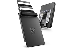 TRAVANDO SLYDE Aluminum Card Holder - RFID Blocking Slim Wallet for Men with Money Clip – Holds Up to 7 Cards – RFID Protected Credit Card Mens Wallet (Black)