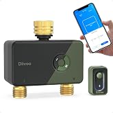 Diivoo Brass WiFi Sprinkler Timer 2 Zone for Garden Hose Remote Control | Smart Water Timer Compatible with Alexa and Google Home,12 Irrigation Plans,Rain Delay &amp; Manual Watering for Garden,Lawn,Yard