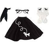 Hip Hop 50s Shop Adult 4 Piece Poodle Skirt Costume Set