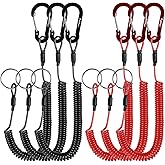 pullther fishing Coiled Lanyard,Fly Fishing Lanyard with Carabiner,Retractable Tool Lanyard,Anti Loss Key Lanyard,Tool Lanyards for Hand Tools,for Pliers,Fishing Shears,Fishing Accessories.