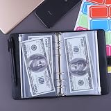 HAUTOCO A6 Budget Binder with Zipper Envelopes Black Money Organizer view 2