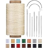 DIUDUS 218 Yards Upholstery Thread Heavy Duty Waxed Thread for Hand Sewing | Sewing Kit with 9 Upholstery Needles for Hand Stitching Bookbinding Repair Canvas