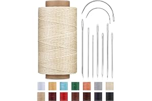 DIUDUS 218 Yards Upholstery Thread Heavy Duty Waxed Thread for Hand Sewing | Sewing Kit with 9 Upholstery Needles for Hand Stitching Bookbinding Repair Canvas