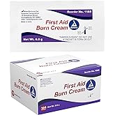 Dynarex First Aid Burn Cream - Burn Ointment For Minor Cuts, Wounds, Burns - Single Dose Water-Based Formula with Benzalkonium Chloride - For Medical &amp; Home Care - 0.9g Packets, Box of 144