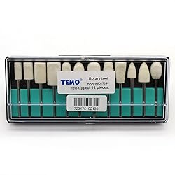 TEMO 12pc Assorted Felt Wool Bob Burr Polishing