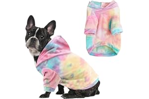 Mklhgty Tie Dye Dog Hoodie Puppy Sweater Sweatshirt, Cold Weather Coat Pet Clothes for Dog Cat