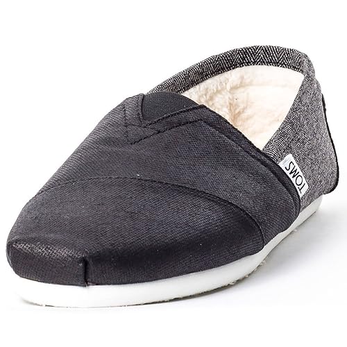 toms black coated canvas