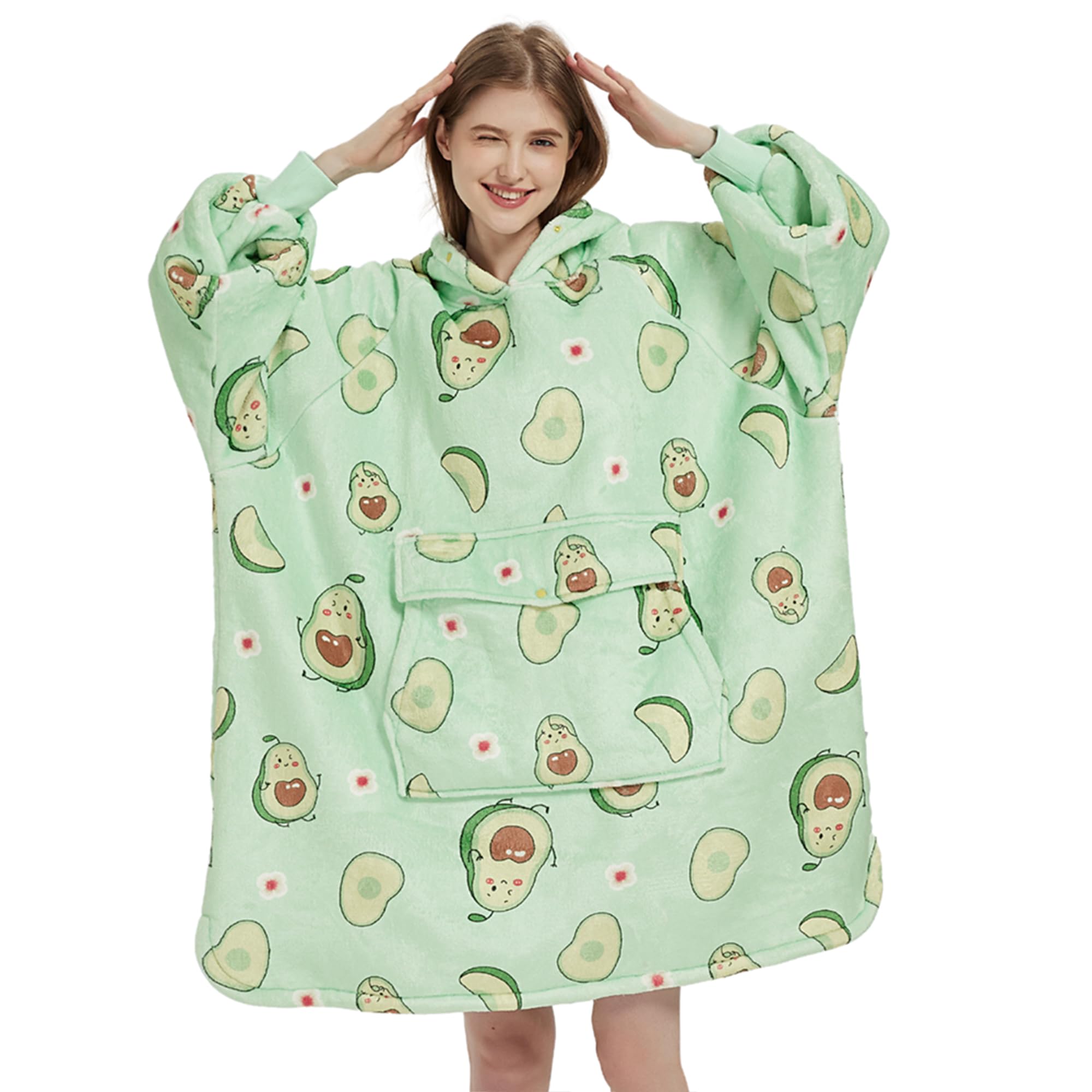 Krifey Wearable Blanket, Oversized Sherpa Blanket as Birthday Gifts for Mom Women Girlfriend Men Image