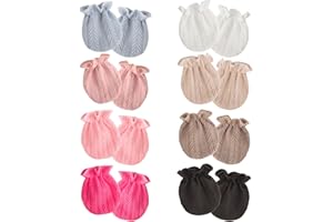 AQOKKA Newborn Baby Mittens No Scratch Cotton Elastic Wrist Gloves Infant Toddler Mittens for Baby Boy Girl 0-6 Months