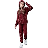 Zaclotre Girls Velour Tracksuits 2 Piece Outfits Zip Up Hoodie and Jogger Sweatpant Sweatsuits Athletic Clothing Sets