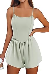 Ekouaer Womens Summer Sleeveless Workout Rompers