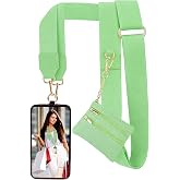 XANGNIER Clip and Go Strap for Phone with Wallet Crossbody,Avocado Color | Cell Phone Lanyard with Zippered Purse,Anti Theft Cross Body Lanyard for Women/Teacher,Cellphone Wrist Chain Accessories