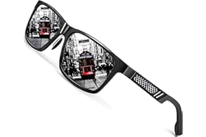 ROCKNIGHT 𝐇𝐃 𝐃𝐫𝐢𝐯𝐢𝐧𝐠 Sunglasses Men Polarized UV Protection Al-Mg Metal Frame Lightweight Flat Lens Hiking Fishing