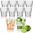 WCHOSOZH 10Pcs Acrylic Glasses Drinkware, Unbreakable Plastic Tumblers 8oz, Plastic Cups Set Reusable Drinking Glasses for Be