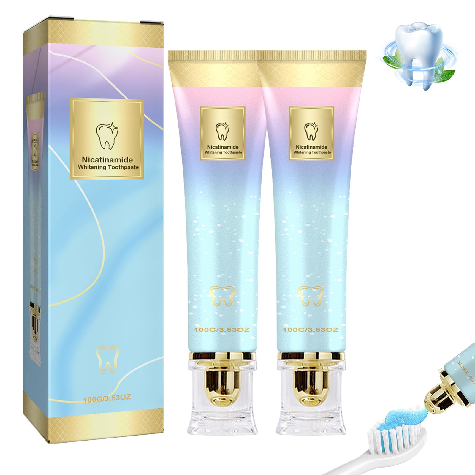 Photo 1 of 2Pcs Niacinamide Whitening Toothpaste, Niacinamid Toothpast, Complete Care Toothpaste, Repair and Protect Teeth, Remove Tooth Stains, Fresh Breath