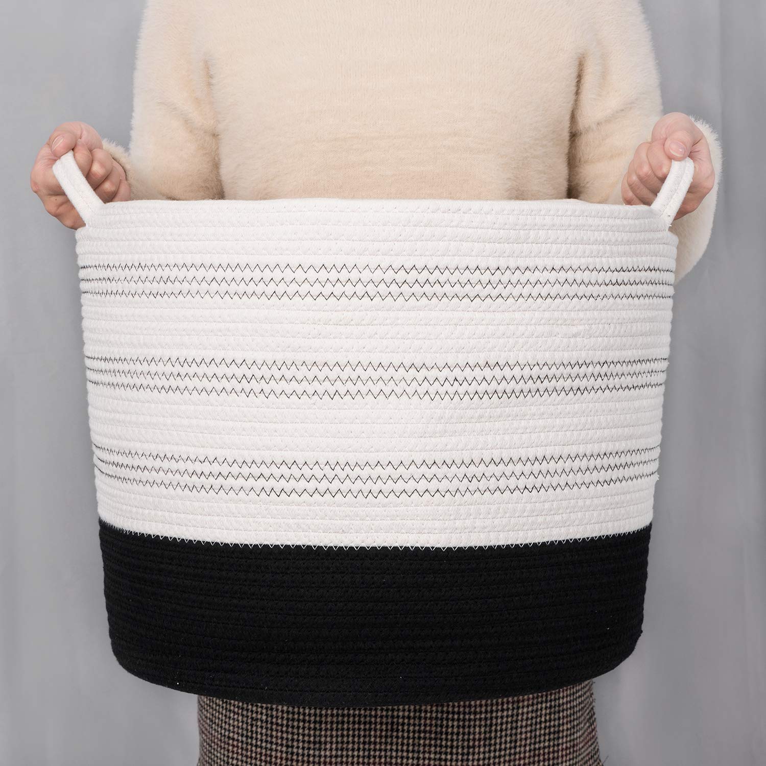 Extra Large Toy Storage Basket Large Soft Basket Storage for Living Room Cotton