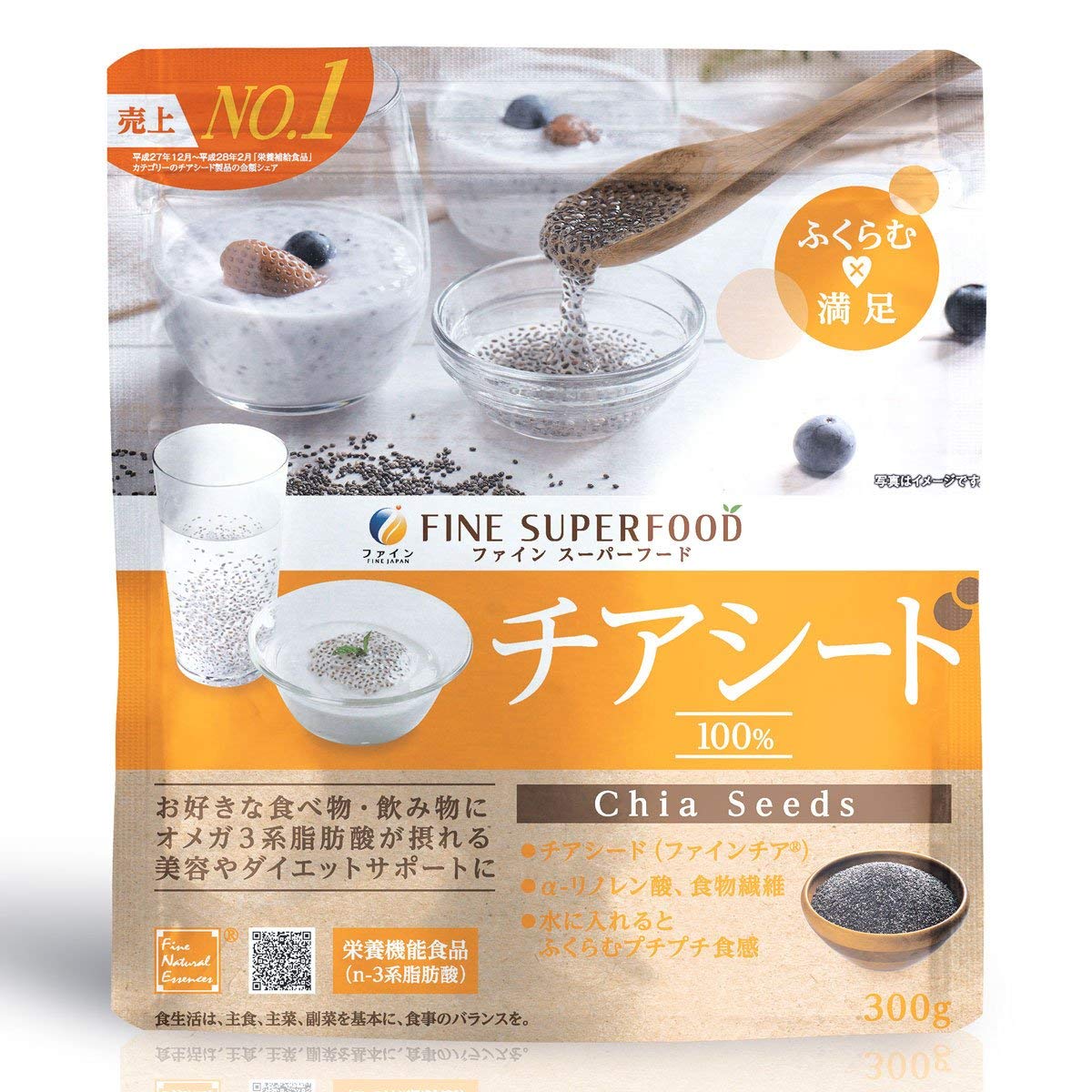 ファイン(FINE JAPAN) ファイン スーパーフード チアシード 300g オメガ3 脂肪酸 α-リノレン酸 食物繊維 カルシウム 国内生産商品画像