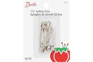Dritz 72-2 Safety Pins, Size 2 (10-Count), Nickel