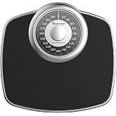A25 Analog Bathroom Scale, Anti-Skid Surface, High Precision, Up to 400 lb | Compact Platform with Clear 5 Point 3 Inch Dial for Quick, Accurate Readings - Silver