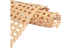 Eunice Upgraded Cane Rattan Webbing Roll, 16" W x 80" L Plastic Rattan Material, Cane Webbing Roll for Caning Projects, DIY Furniture Chairs, Cabinets, Ceiling