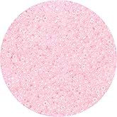 Yholin 2000pcs Tender Pink Glass Seed Beads Bulk,4mm 6/0 Seed Pony Beads for Bracelets,Necklace,Jewelry Making -Waist Spacer Bead for DIY Craft Projects