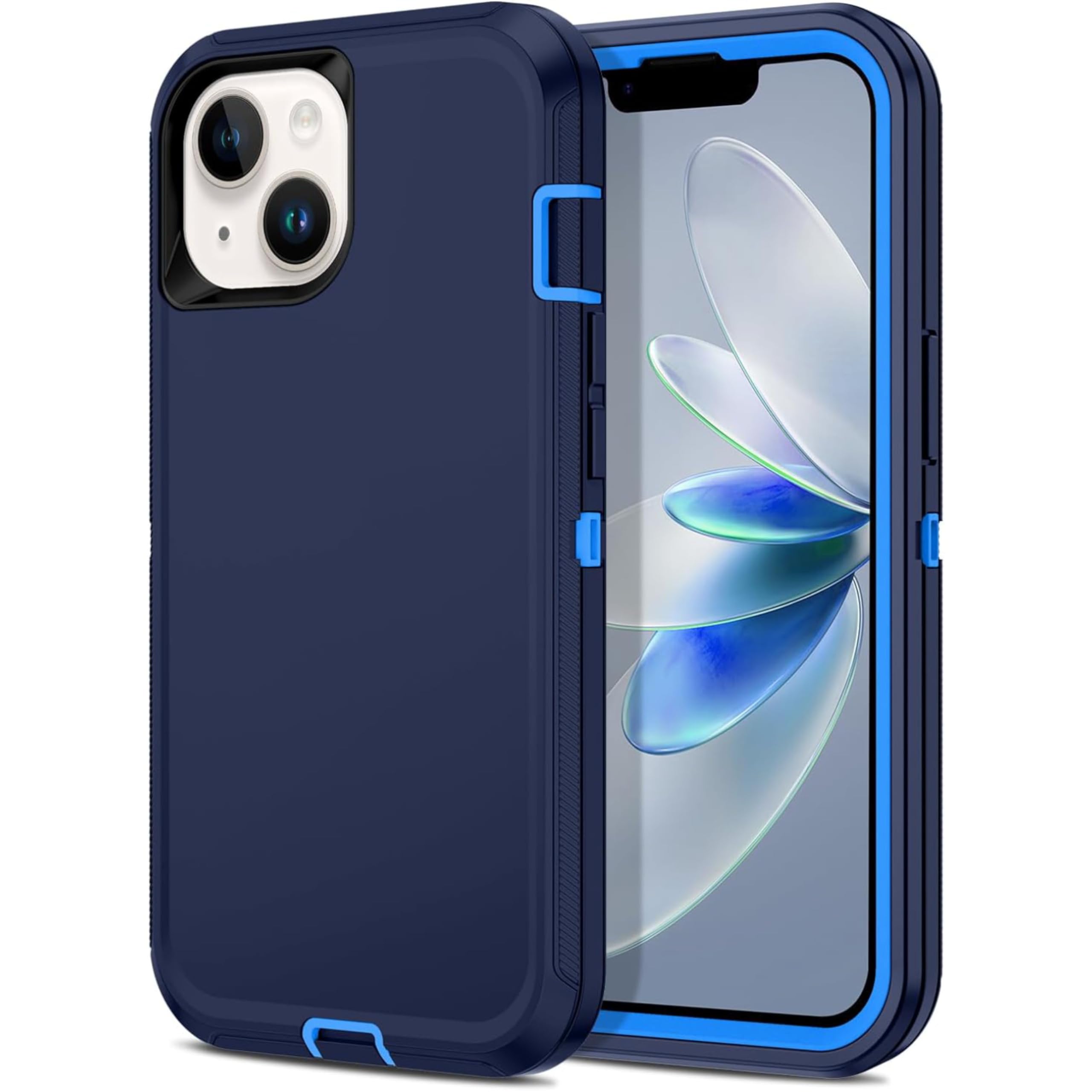 Apple iPhone 14 Plus/iPhone 15 Plus Case (6.7") Rugged Case Heavy Duty Shockproof Dust/Drop Proof 3 in 1 Full Body Cover Navy