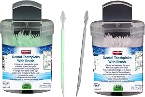 TOPMED ETS Oral Care Dental Brush Teeth Pick Plastic Teeth Floss Toothpick, Interdental Brush (600 Count 2 Box)
