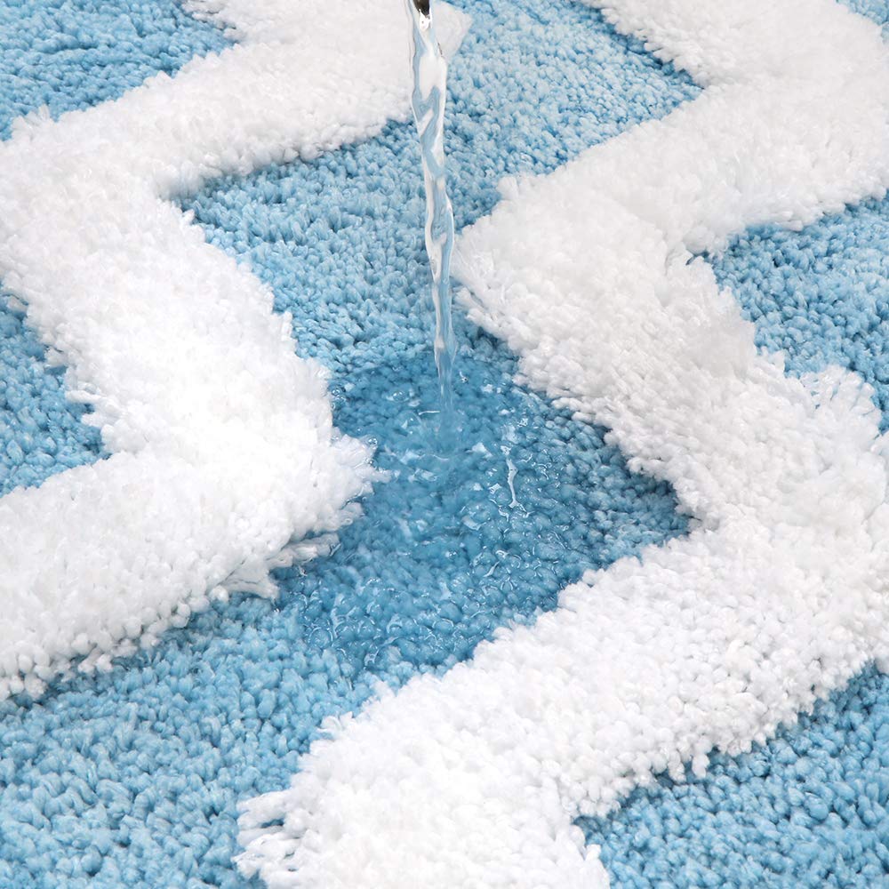 Uphome Shaggy Chevron Bath Mat 17 W x 25 L 17 W x 25 L NonSlip