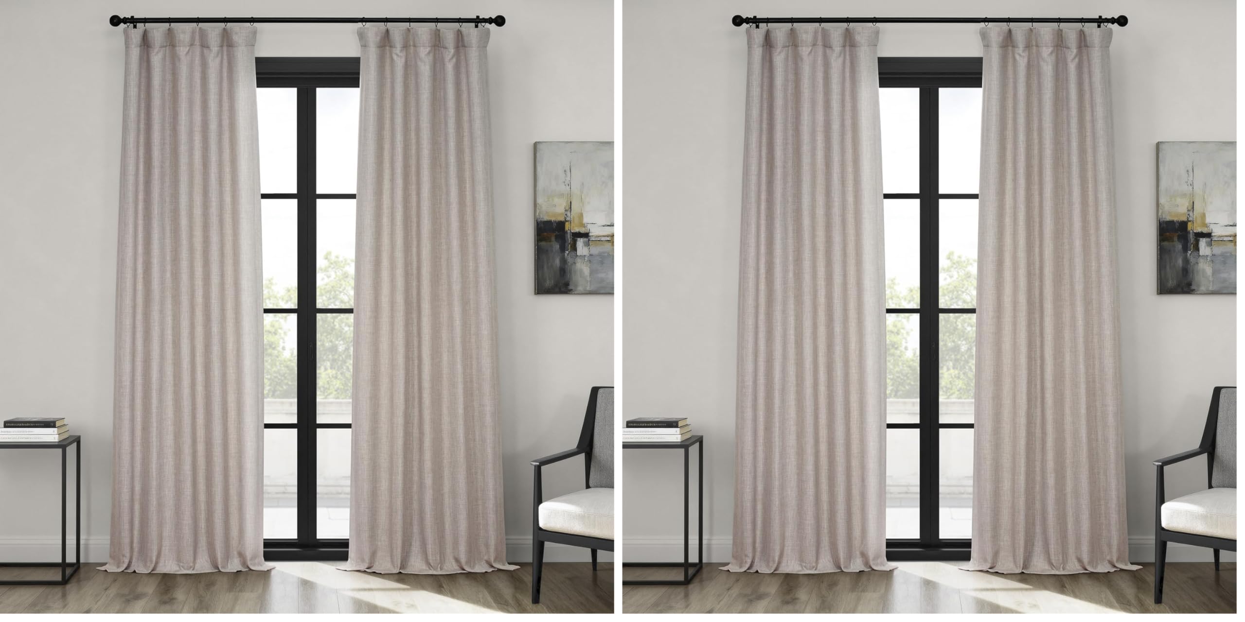 HPD Half Price Drapes - Faux Linen Curtains for Living Room (2 Panels) - 50W X 96L - Textured Room Darkening Curtains for Bedroom 96 Inches Long - Drapes for Home Decor, Clay Image