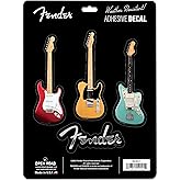 Fender Guitar Adhesive Vinyl Decals - Classic Set of Fender Stickers for Car, Window, Water Bottle or Laptop, 1 Pack (4 Count)