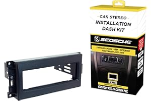 Scosche CR1288B Single DIN Radio Dash Kit Compatible with Select 2007-19 Chrysler, Dodge and Jeep Vehicles - Aftermarket Car Stereo Installation - See Fit Guide in Images for Vehicles - Not Double DIN