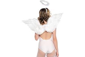 Leg Avenue Women's 2 Pc Feathered Angel Wings and Halo Costume Accessory Kit