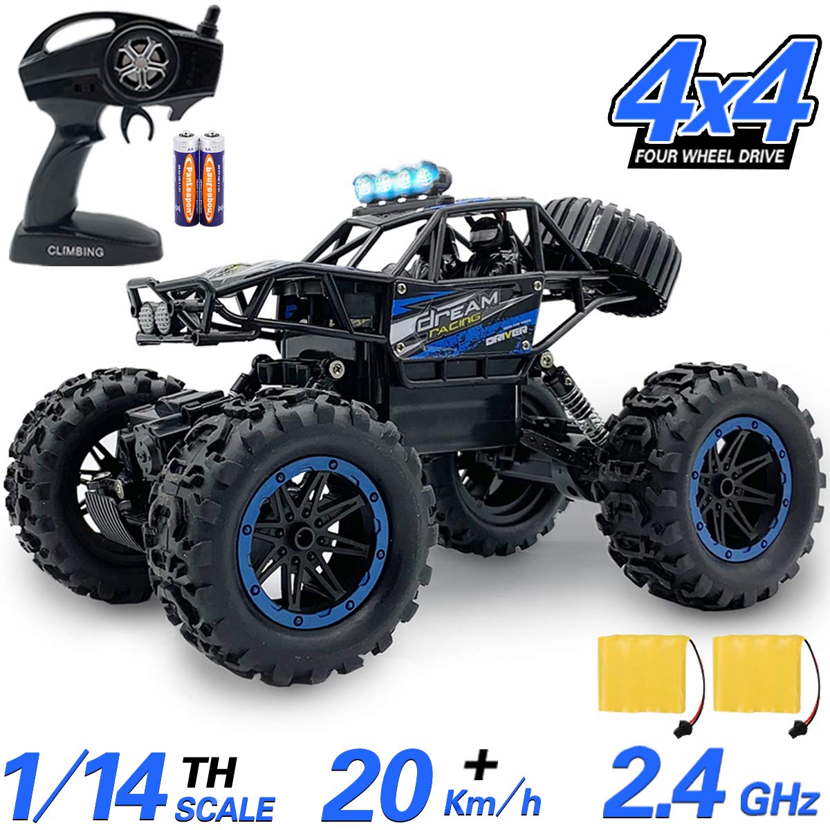 Buy 114 Scale RC Truck, 4WD OffRoad Remote Control Monster Truck, 2