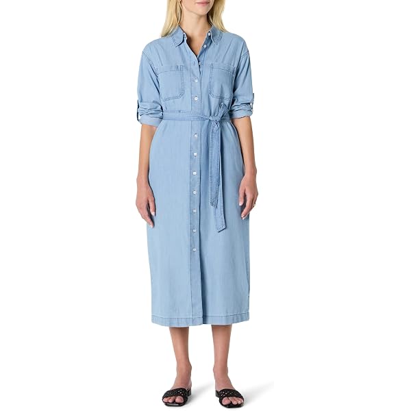 rsq denim dress Rsq Womens Button Front Denim Dress at Amazon Women's Clothing store