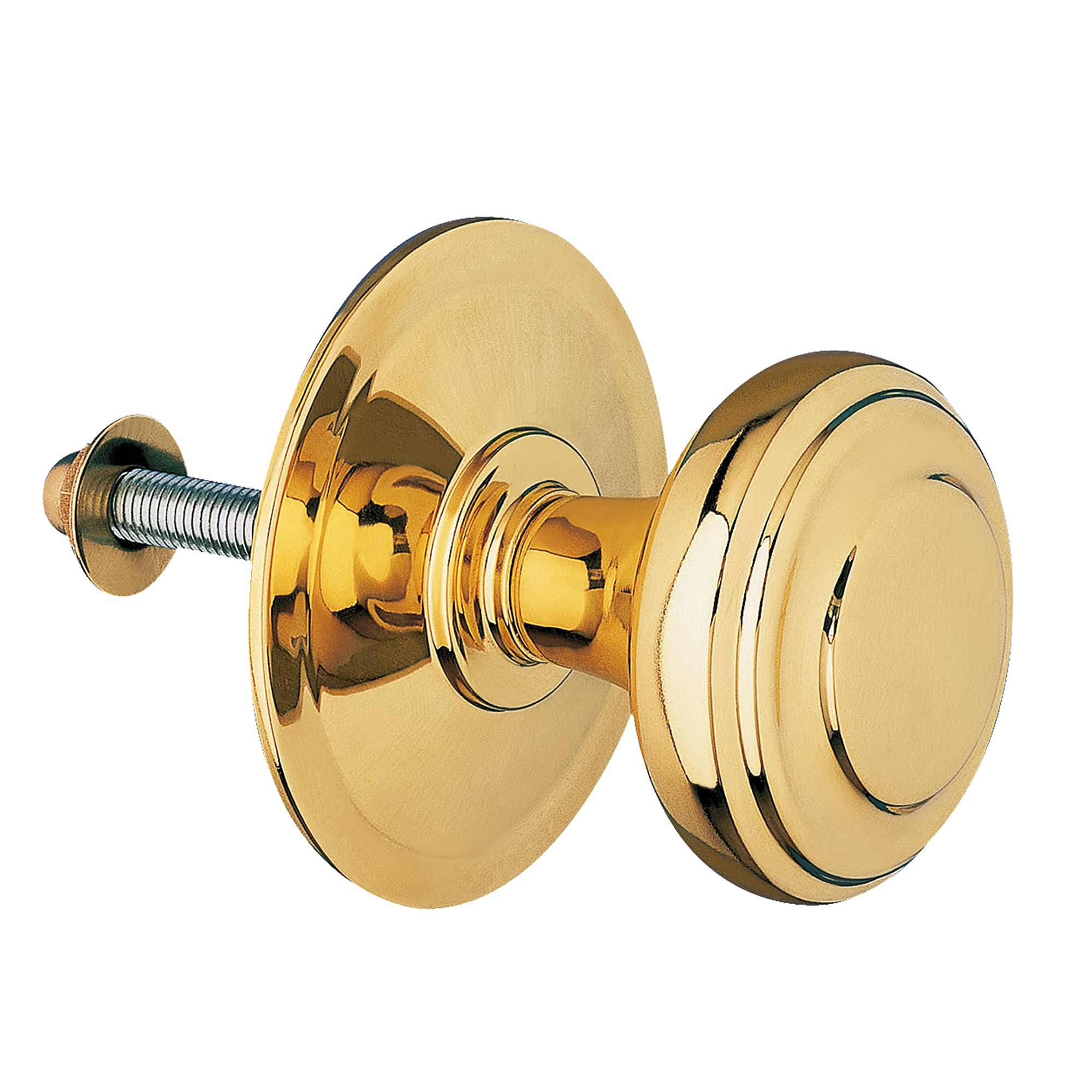 Amig - Knob Model 15 Gold-Plated Solid Brass with Polished Surface for Exterior Doors | Diameter Handles Diameter 70 mm | Height 77 mm | Includes Screw and Nuts