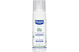 Mustela Cradle Cap Foam Shampoo for Newborn - Baby Shampoo with Naturally derived Avocado Polyphenols - Tear-Free & Fragrance-Free - 5.07 fl. oz
